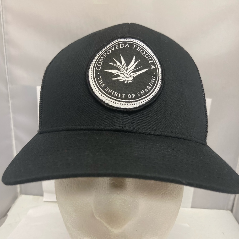 Compoveda Tequila Black Trucker Hat Mesh Snapback Adjustable Cap Mexico